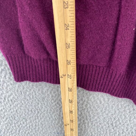 LOFT Sweater Womens Small Burgundy Cashmere Open Cardigan Short Sleeve Pockets - Picture 7 of 9